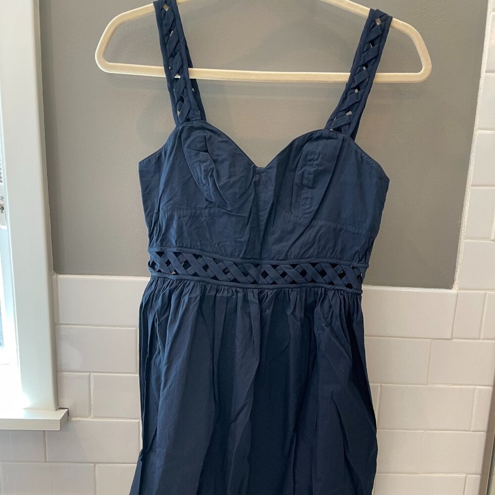 French Connection Navy Lattice Sundress | 4